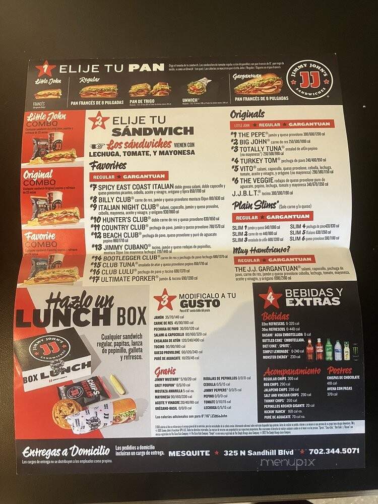 Jimmy John's Gourmet Sandwiches - Mesquite, NV menu_pic