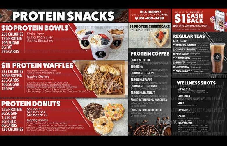 4 Corners Nutrition - Lake Elsinore, CA menu_pic