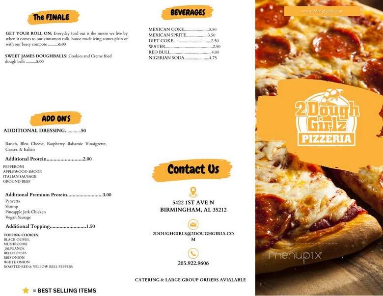 2 Dough Girlz Pizzeria - Birmingham, AL menu_pic