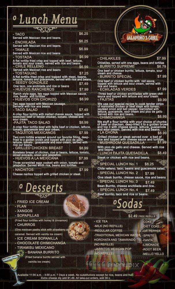 Jalapenos Grill - Hill City, KS menu_pic