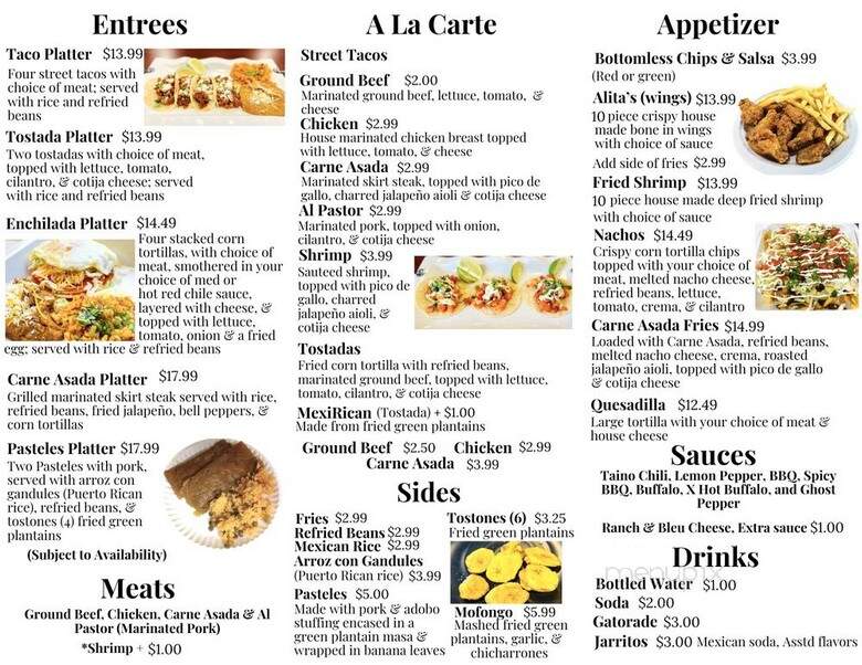 MexiRican Tacos & Wings - Las Vegas, NV menu_pic