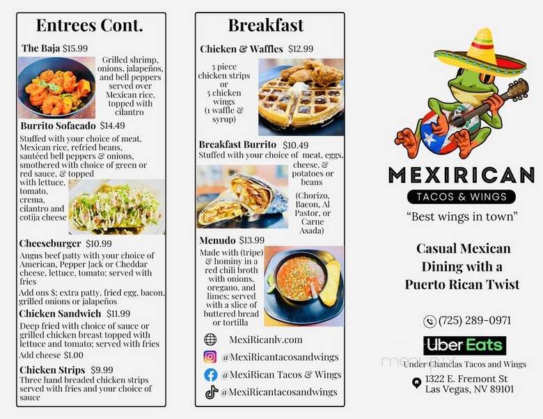 MexiRican Tacos & Wings - Las Vegas, NV menu_pic