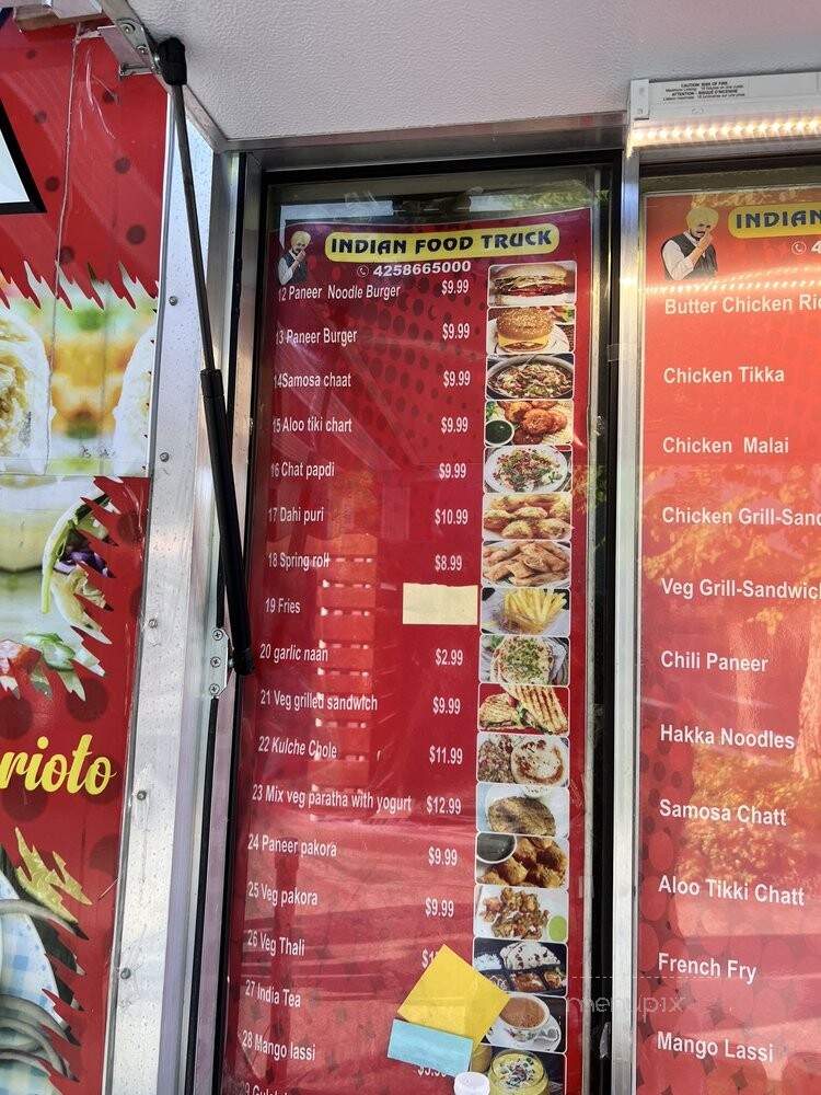 Indian Food Truck - Tulalip, WA menu_pic