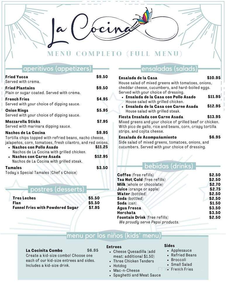 La Cocina - Hedgesville, WV menu_pic