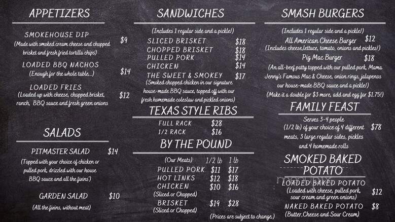 Old 76 Smokehouse - Branson, MO menu_pic