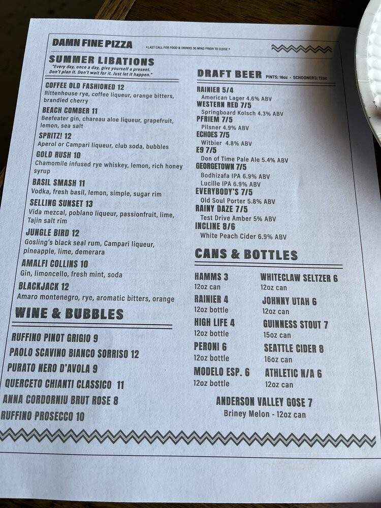 Damn Fine Pizza - Port Orchard, WA menu_pic