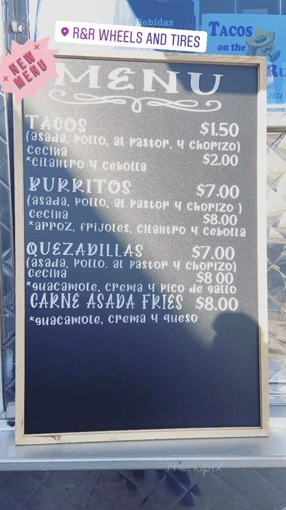 Tacos On the Run - Santa Ana, CA menu_pic
