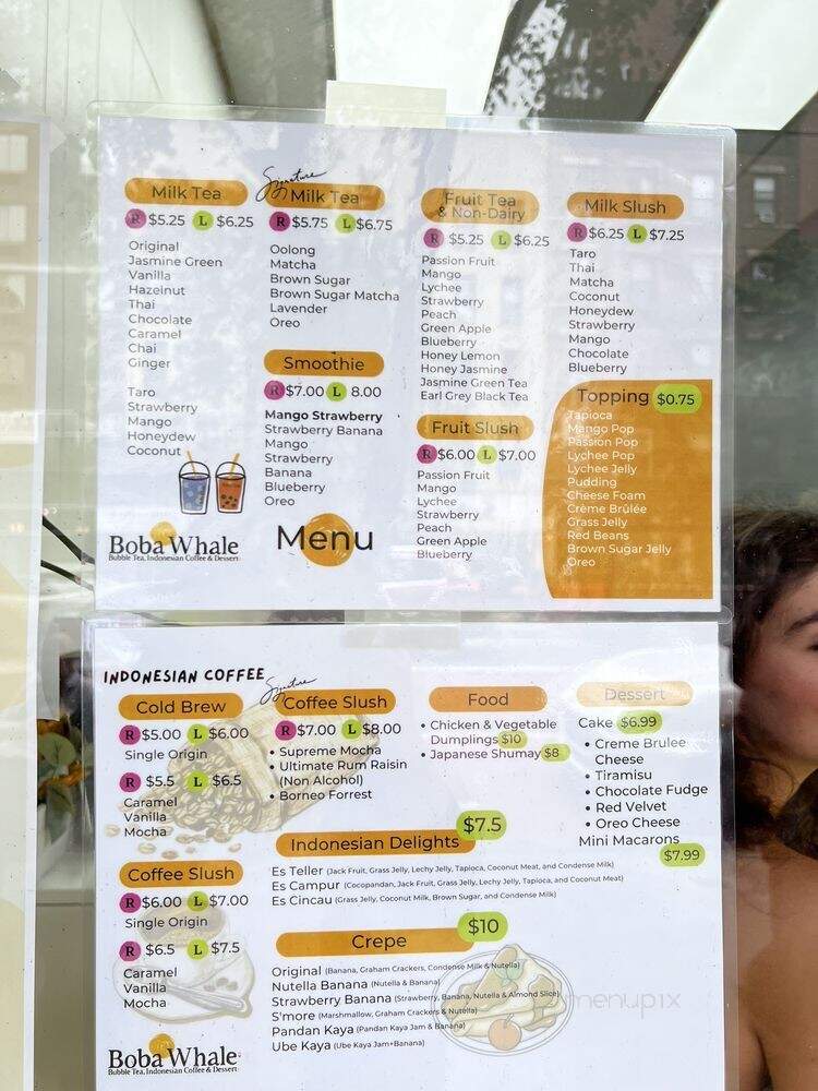 Boba Whale - New York, NY menu_pic