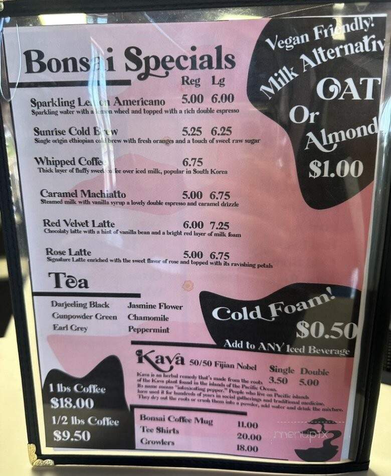 Bonsai Beverage - Clearwater, FL menu_pic