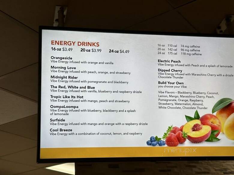 Vibe Energy Cafe - Grand Rapids, MI menu_pic