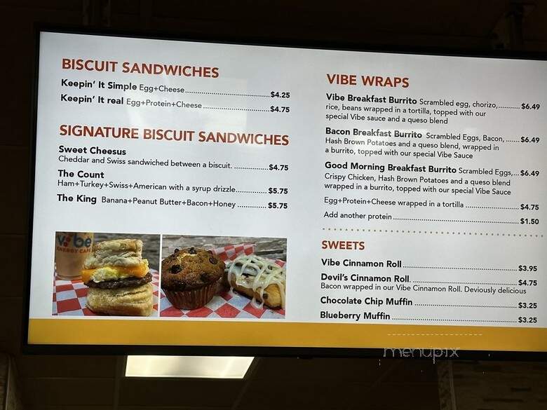 Vibe Energy Cafe - Grand Rapids, MI menu_pic