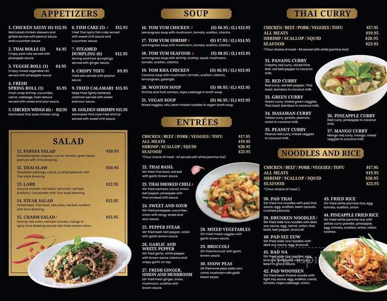 Charm Thai Cuisine - Lemoyne, PA menu_pic
