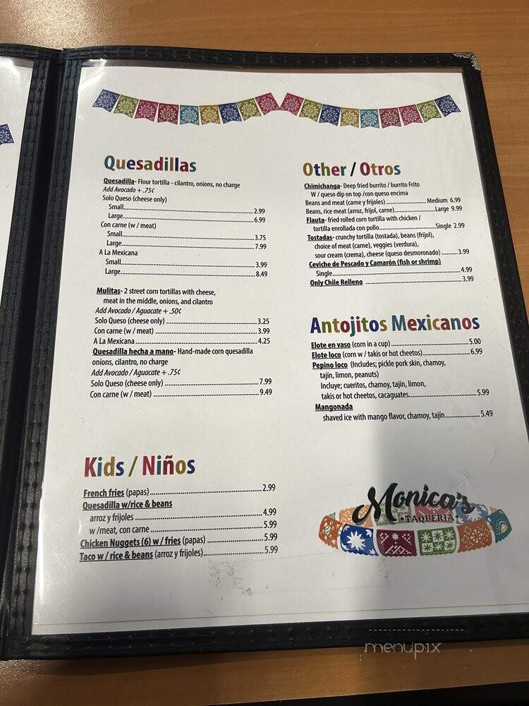 Monica's Taqueria - Muscatine, IA menu_pic