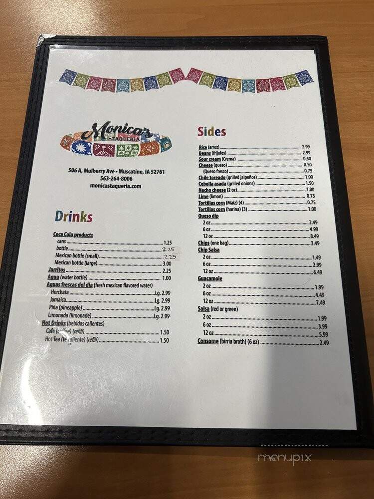Monica's Taqueria - Muscatine, IA menu_pic