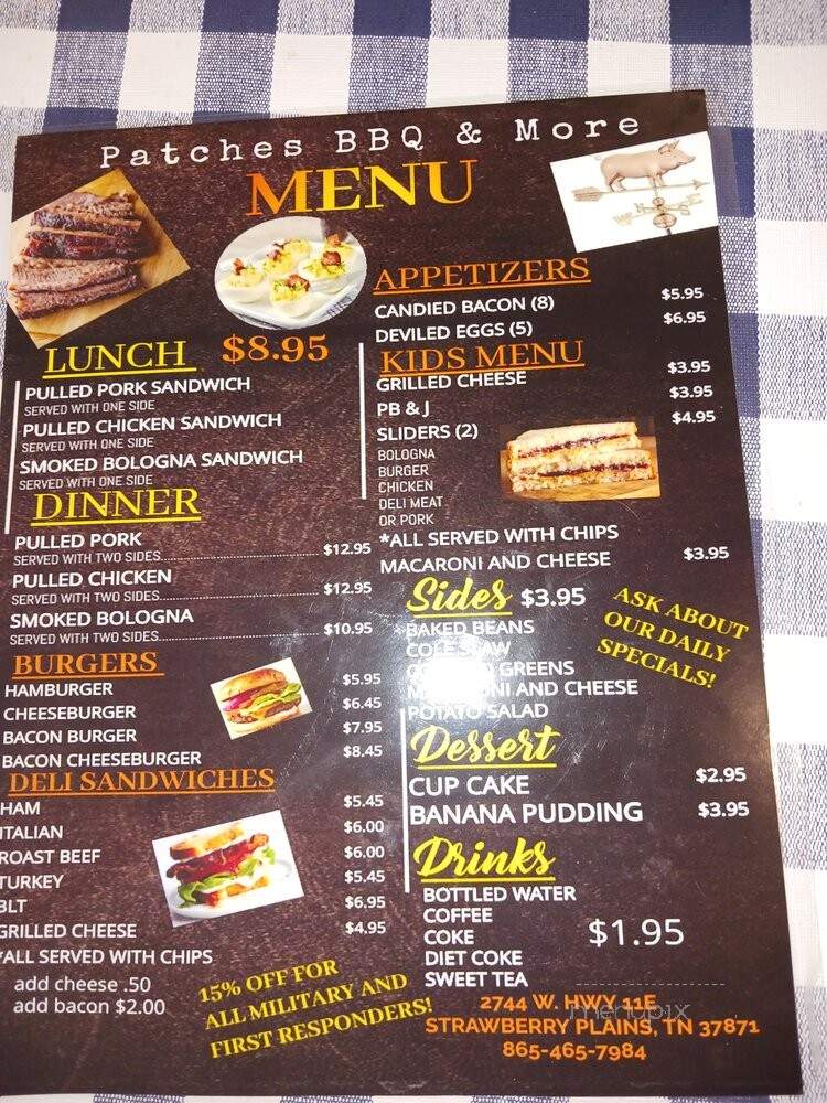 Patches BBQ and more - Strawberry Plains, TN menu_pic