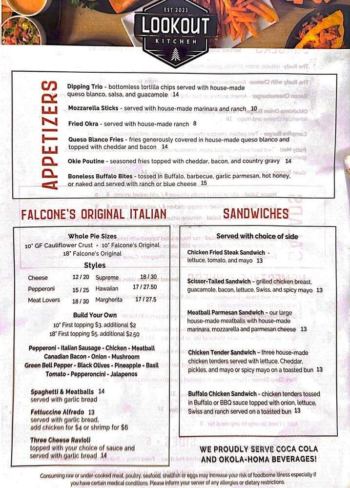 The Lookout Kitchen - Broken Bow, OK menu_pic