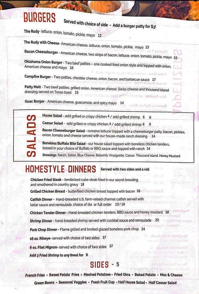 The Lookout Kitchen - Broken Bow, OK menu_pic