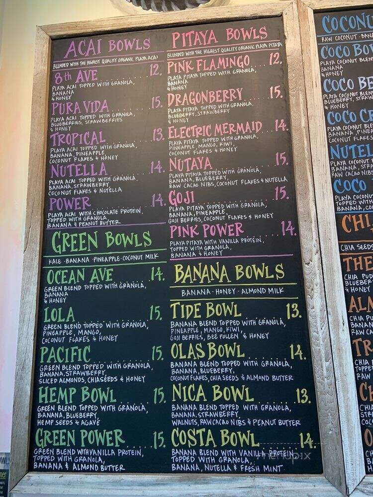 Playa Bowls - Miami, FL menu_pic