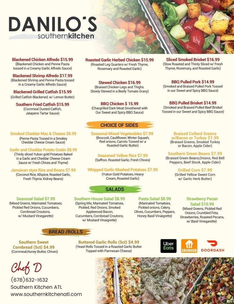 Danilo's Southern Kitchen - Snellville, GA menu_pic