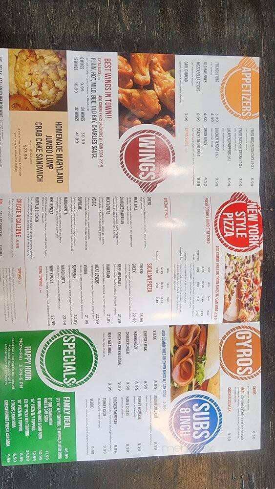 Charlie's Pizza & Subs - Rockville, MD menu_pic