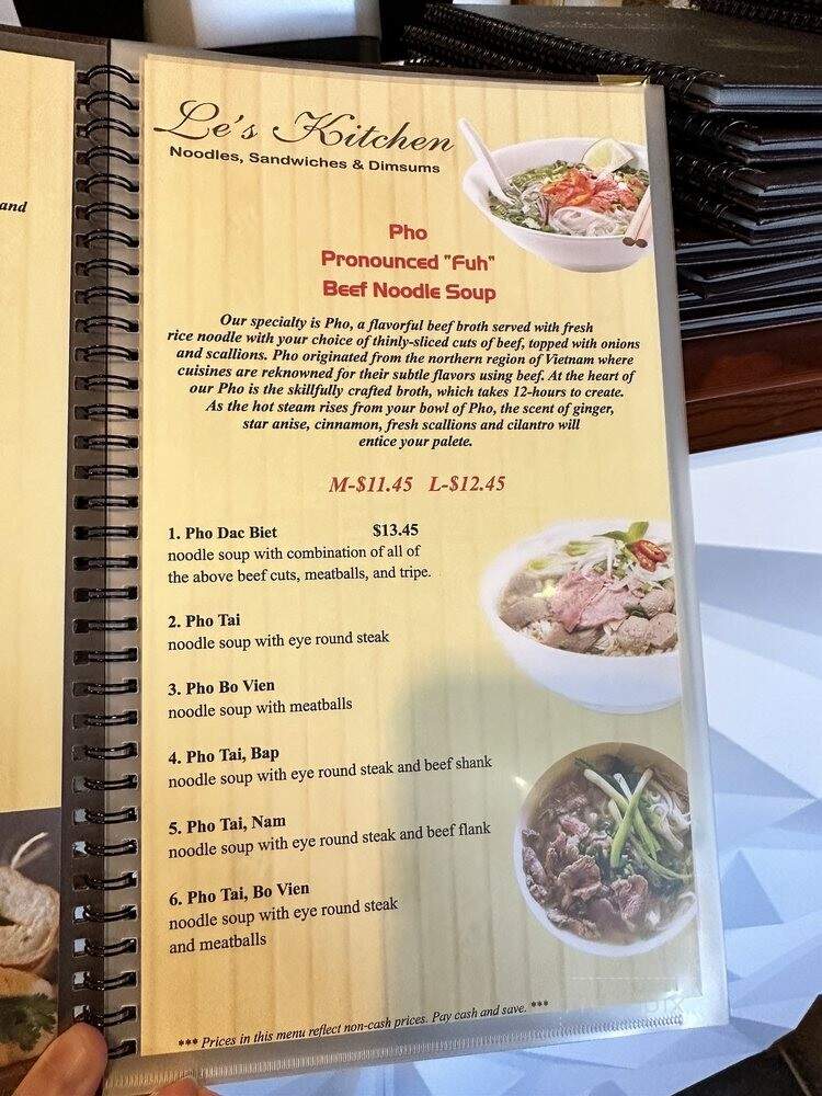 Pho Le's - Wichita, KS menu_pic