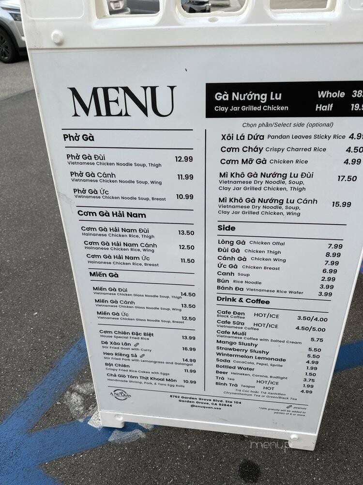 A Nu Quan - Garden Grove, CA menu_pic