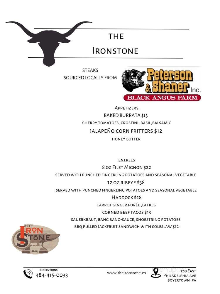 The Iron Stone - Boyertown, PA menu_pic
