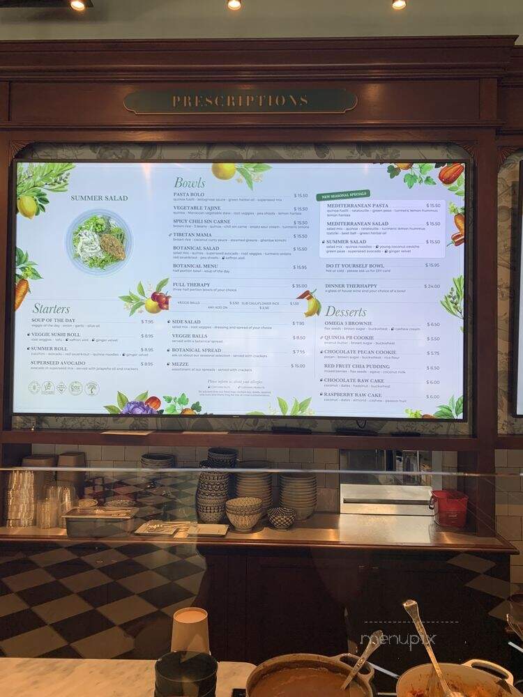 Le Botaniste - New York, NY menu_pic