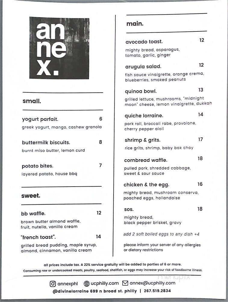 Annex - Philadelphia, PA menu_pic