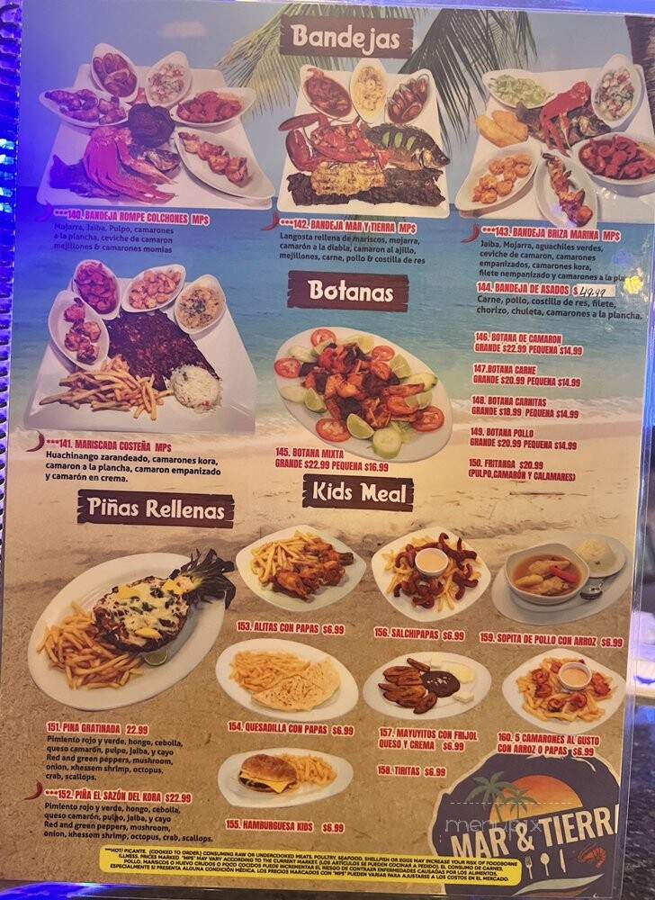 Mar y Tierra Restaurant - Charlotte, NC menu_pic