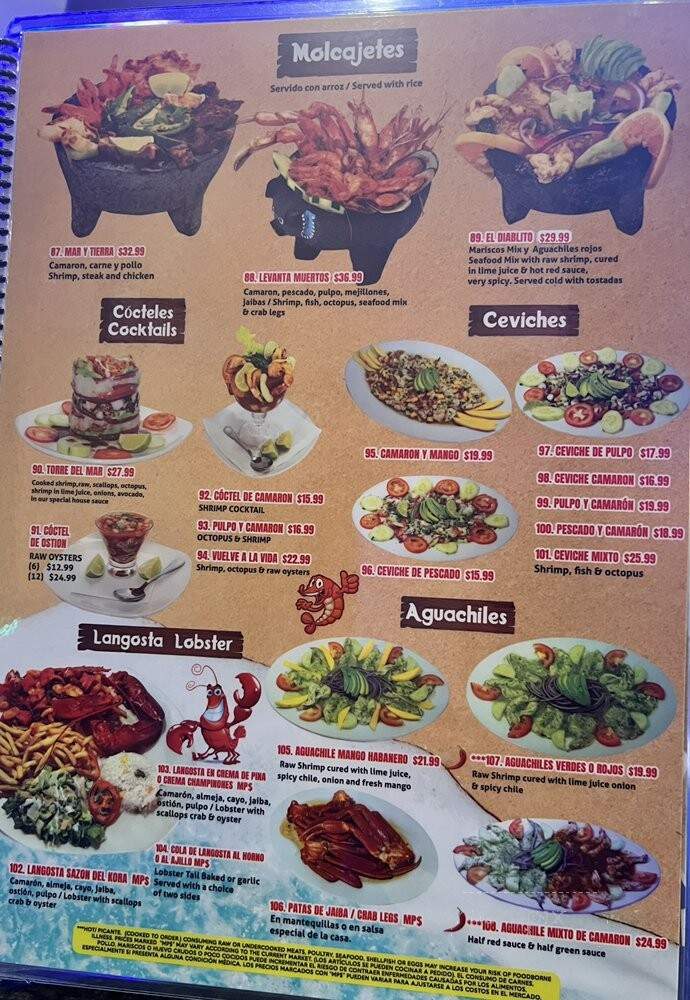 Mar y Tierra Restaurant - Charlotte, NC menu_pic