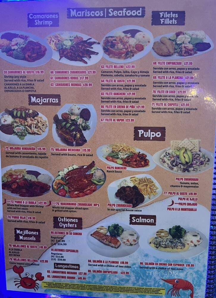 Mar y Tierra Restaurant - Charlotte, NC menu_pic