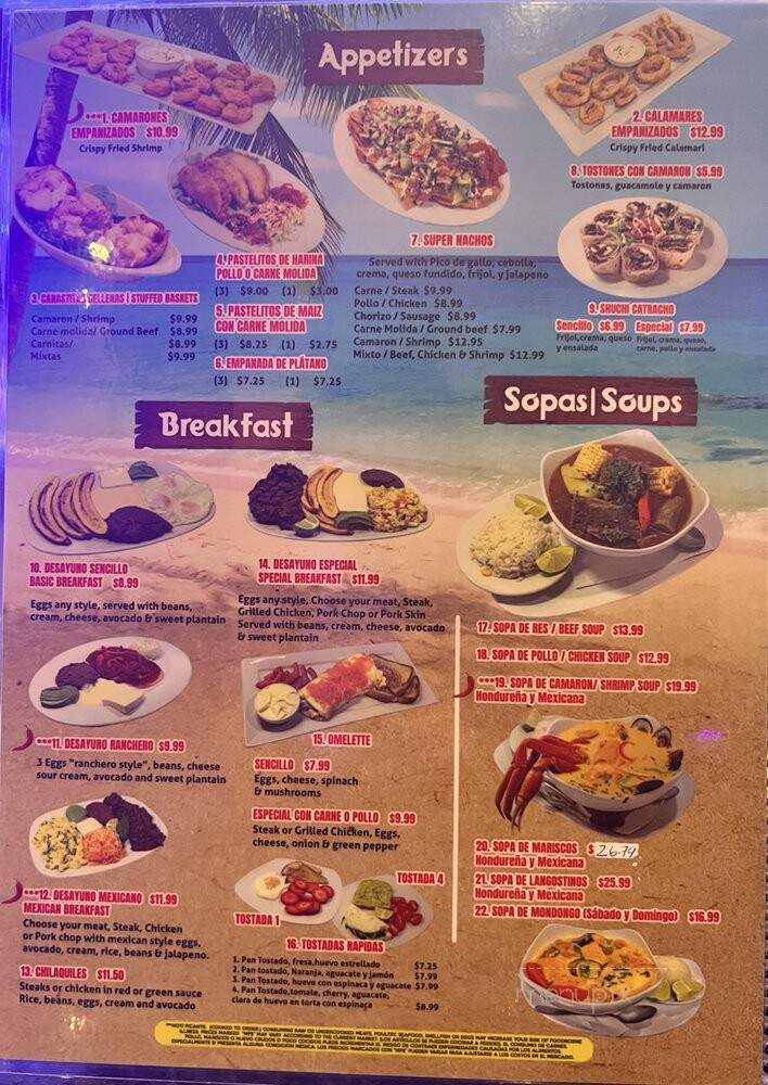 Mar y Tierra Restaurant - Charlotte, NC menu_pic