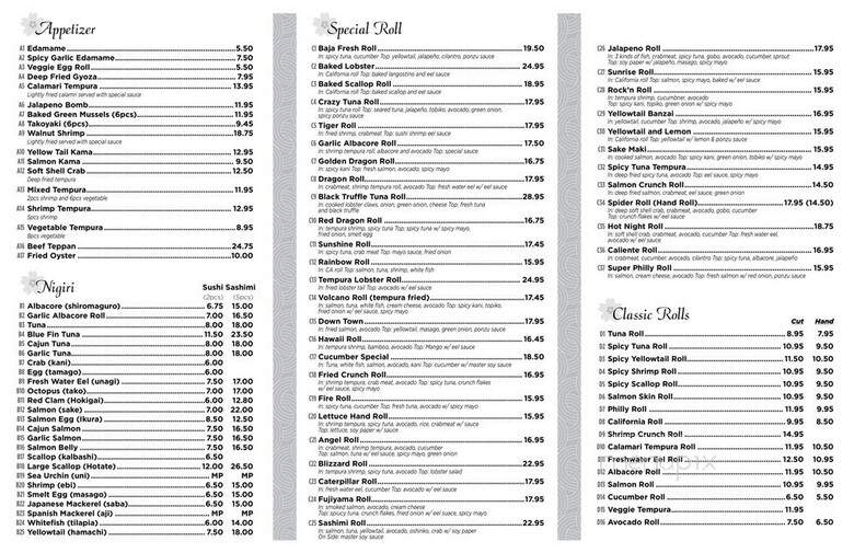 Lemon & Life Sushi - Mission Viejo, CA menu_pic