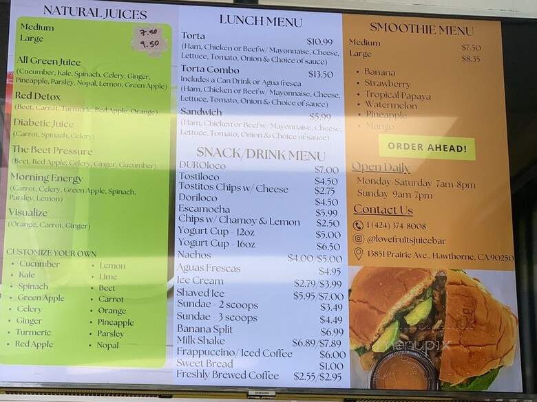 Love Fruits - Hawthorne, CA menu_pic