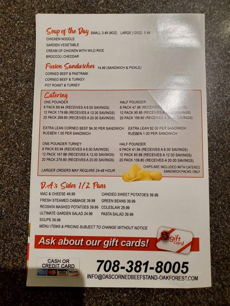D.A.'s Corned Beef Stand - Oak Forest, IL