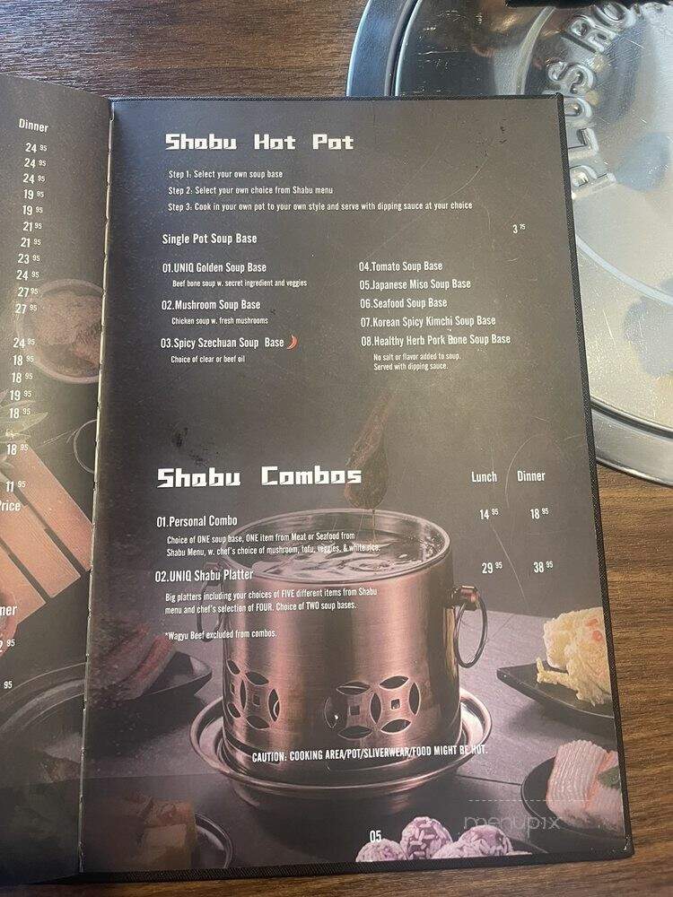Uniq BBQ and Shabu - Fort Wayne, IN menu_pic