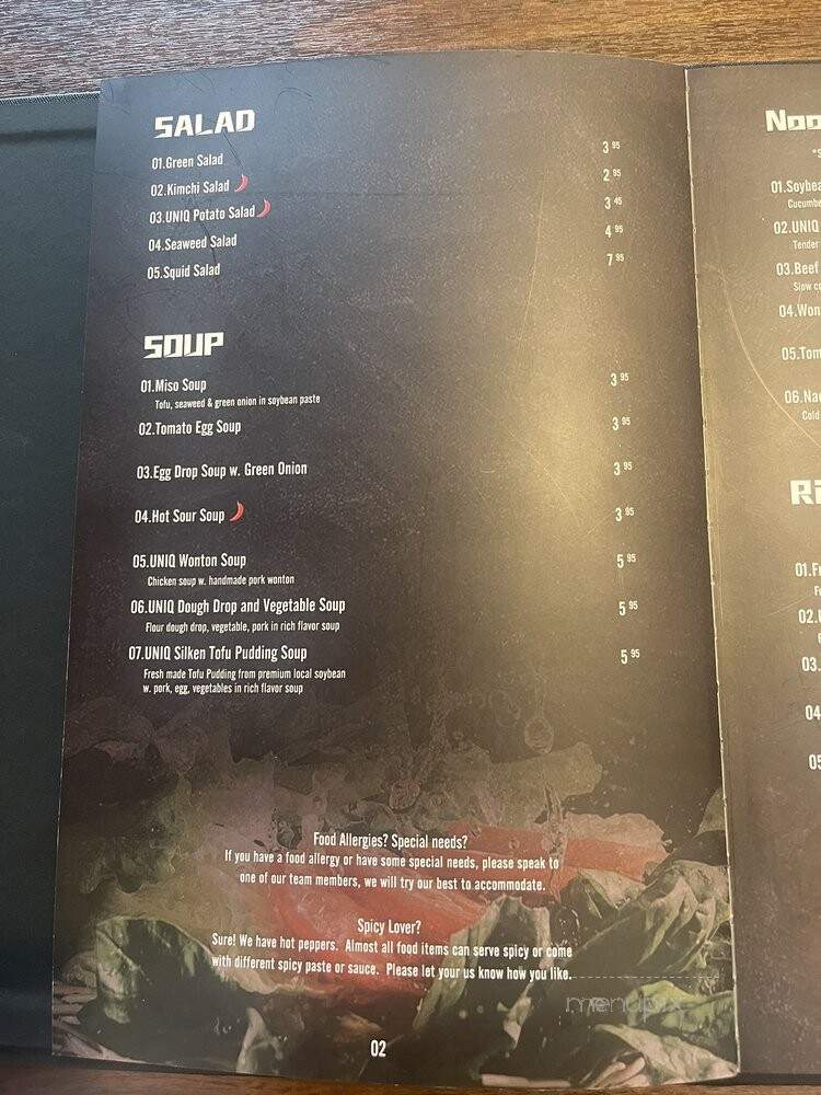 Uniq BBQ and Shabu - Fort Wayne, IN menu_pic