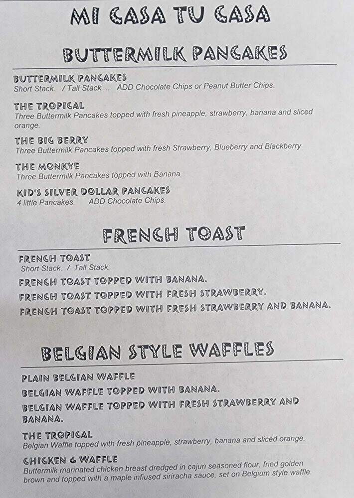 Mi Casa Tu Casa Restaurant - Brick Township, NJ menu_pic