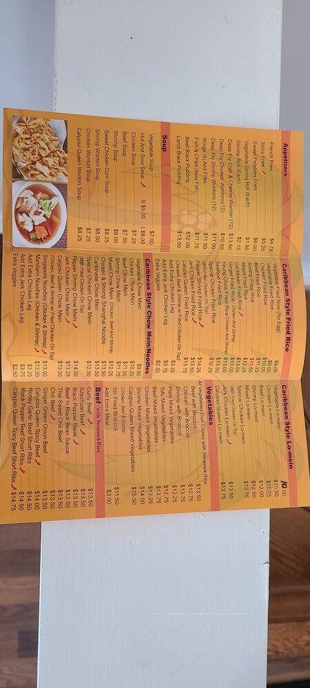 Calypso Queen - Whitby, ON menu_pic