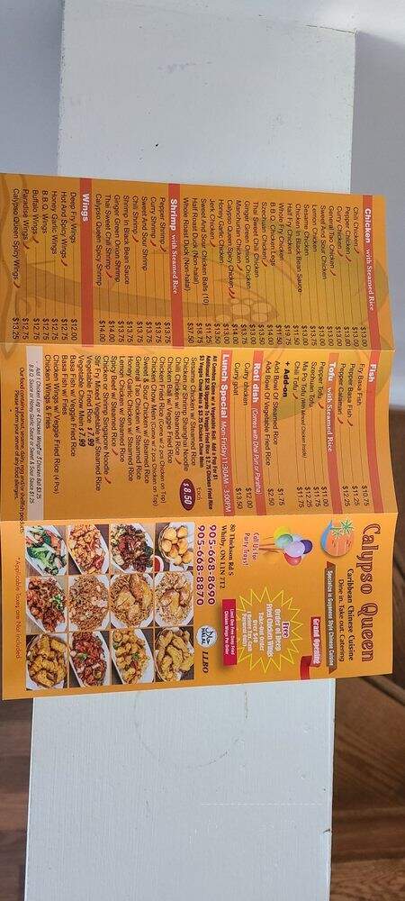 Calypso Queen - Whitby, ON menu_pic