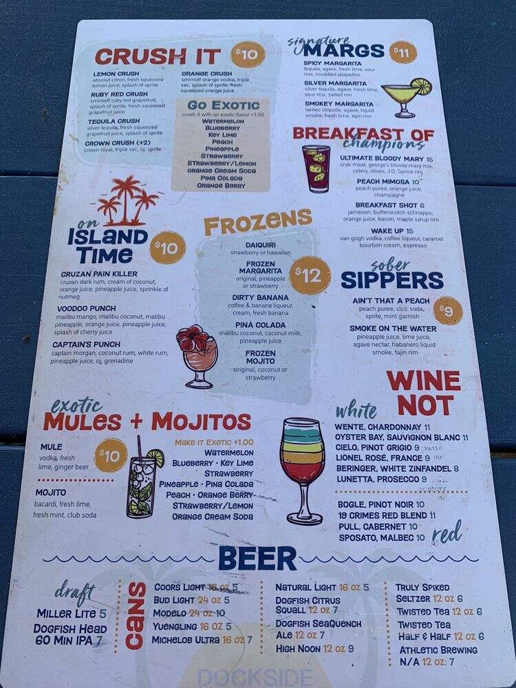Dockside Marina Bar + Grill - Dewey Beach, DE menu_pic