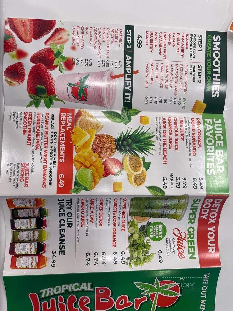 Tropical Juice Bar - Elmwood Park, NJ menu_pic