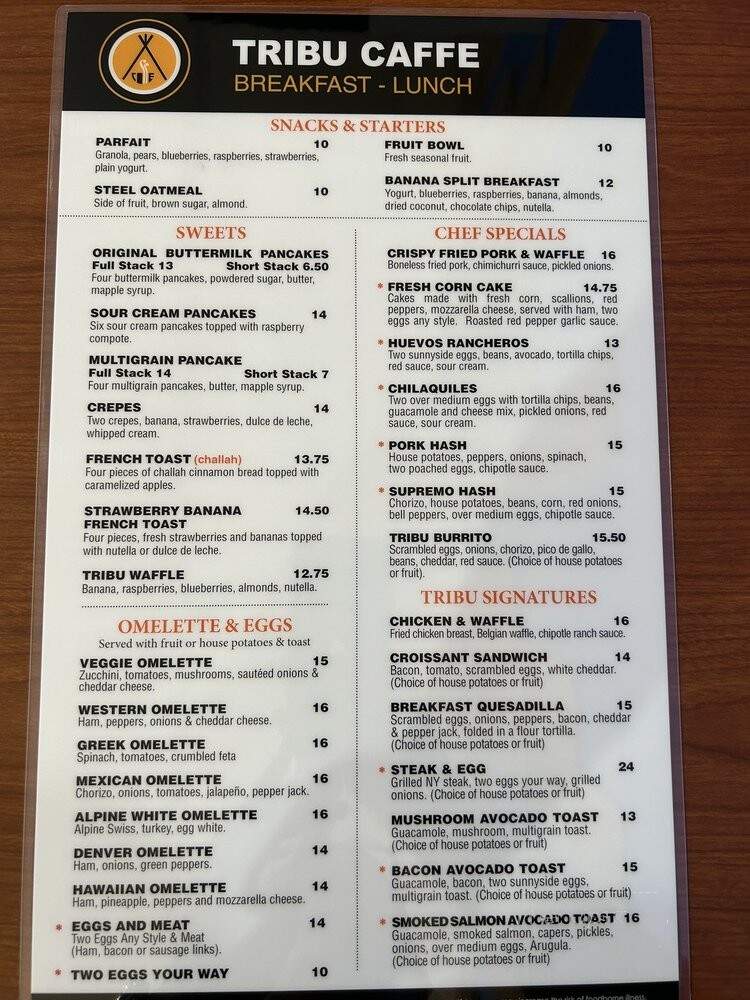 Tribu Caffe - Chicago, IL menu_pic
