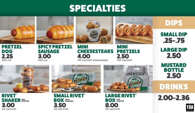 Philly Pretzel Factory - New Britain, PA menu_pic