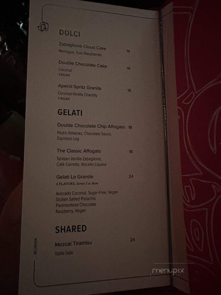 Reunion Hollywood - Los Angeles, CA menu_pic