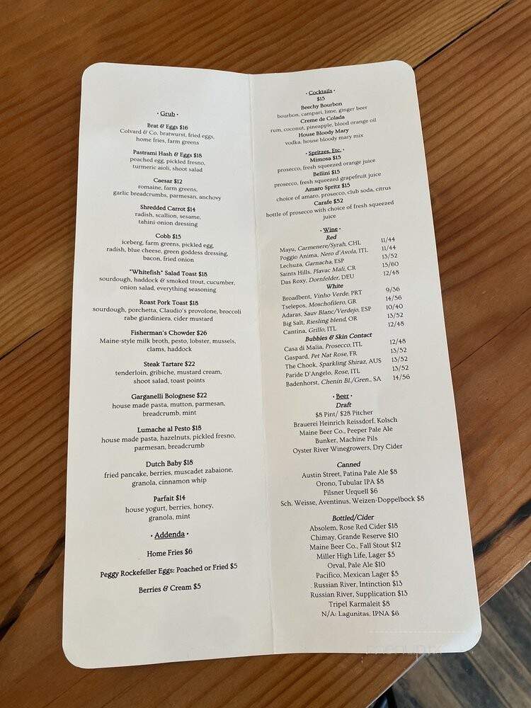 Harbor Table - Southwest Harbor, ME menu_pic
