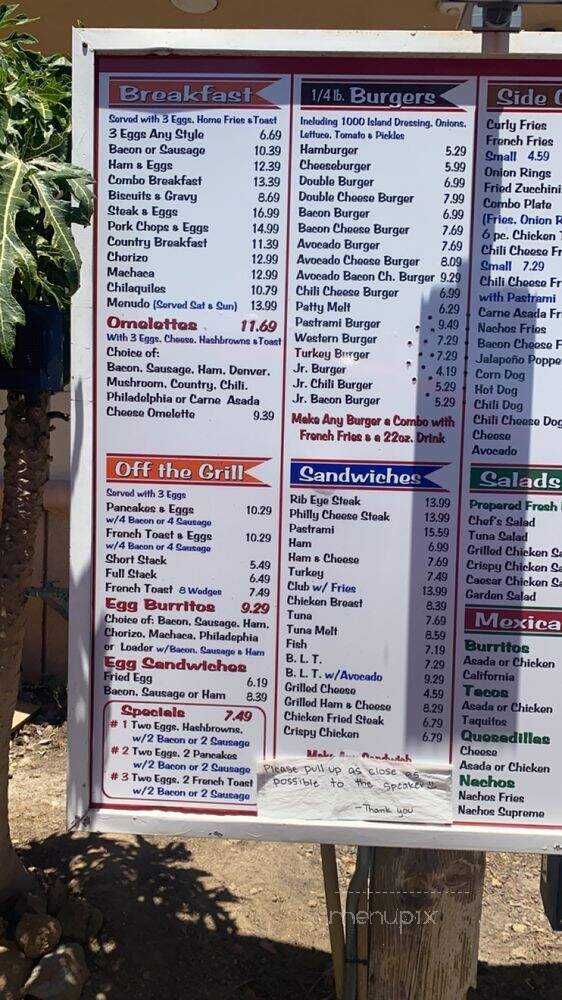 One Way Burgers - Upland, CA menu_pic