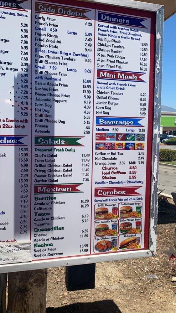 One Way Burgers - Upland, CA menu_pic