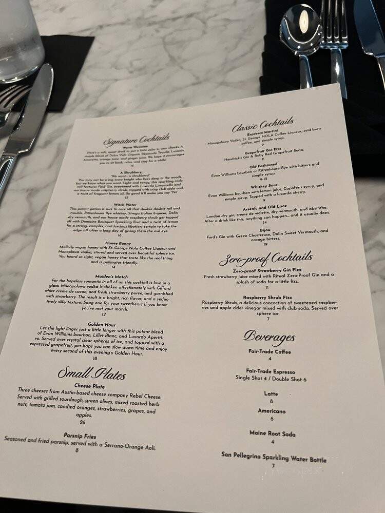Maiden - Fort Worth, TX menu_pic